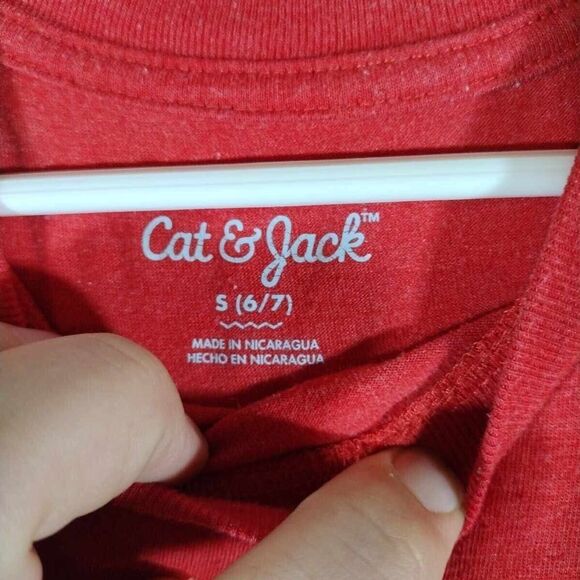 Cat & Jack Tee Shirt Boys Size Small 6-7 Red Short Sleeve Crew Neck - Picture 7 of 9